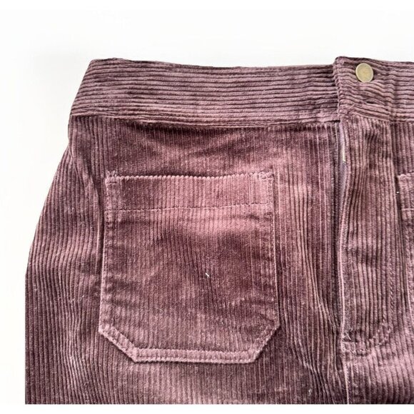 Ann Taylor LOFT Womens Skirt Size 6 Brown Corduroy Pockets Gold Buttons - Picture 4 of 7